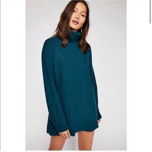 Free People Teal Turtleneck Sweater